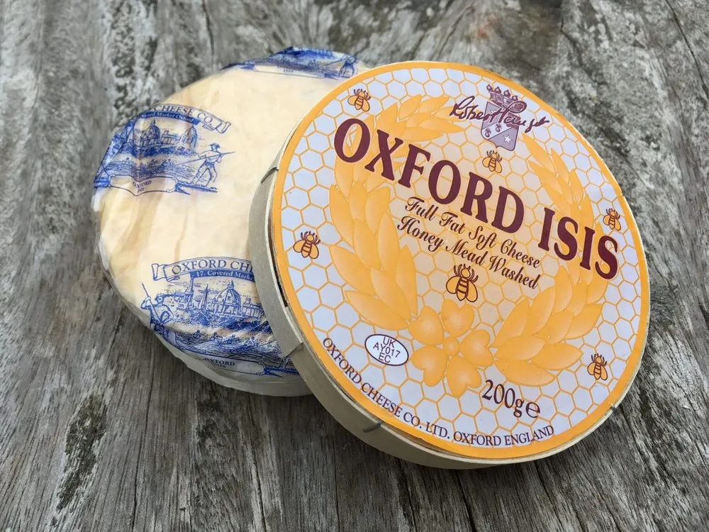 Oxford Isis a sticky rind cheese with pungent aroma