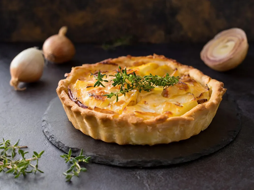 Goat Cheese, Potato and Onion Tart